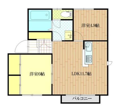 グリーンゲイブルス(2LDK/2階)の間取り写真