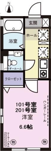 GLUCK(1K/2階)の間取り写真