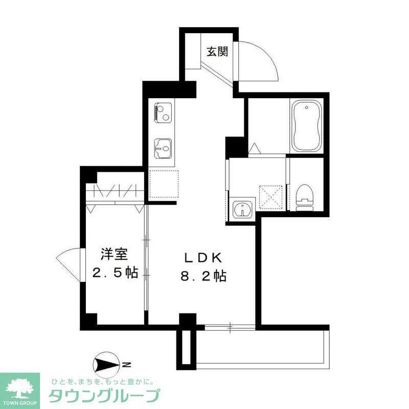 ガレ本八幡(1LDK/2階)の間取り写真