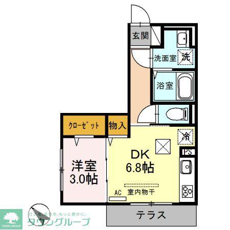 プロシード(1DK/1階)の間取り写真