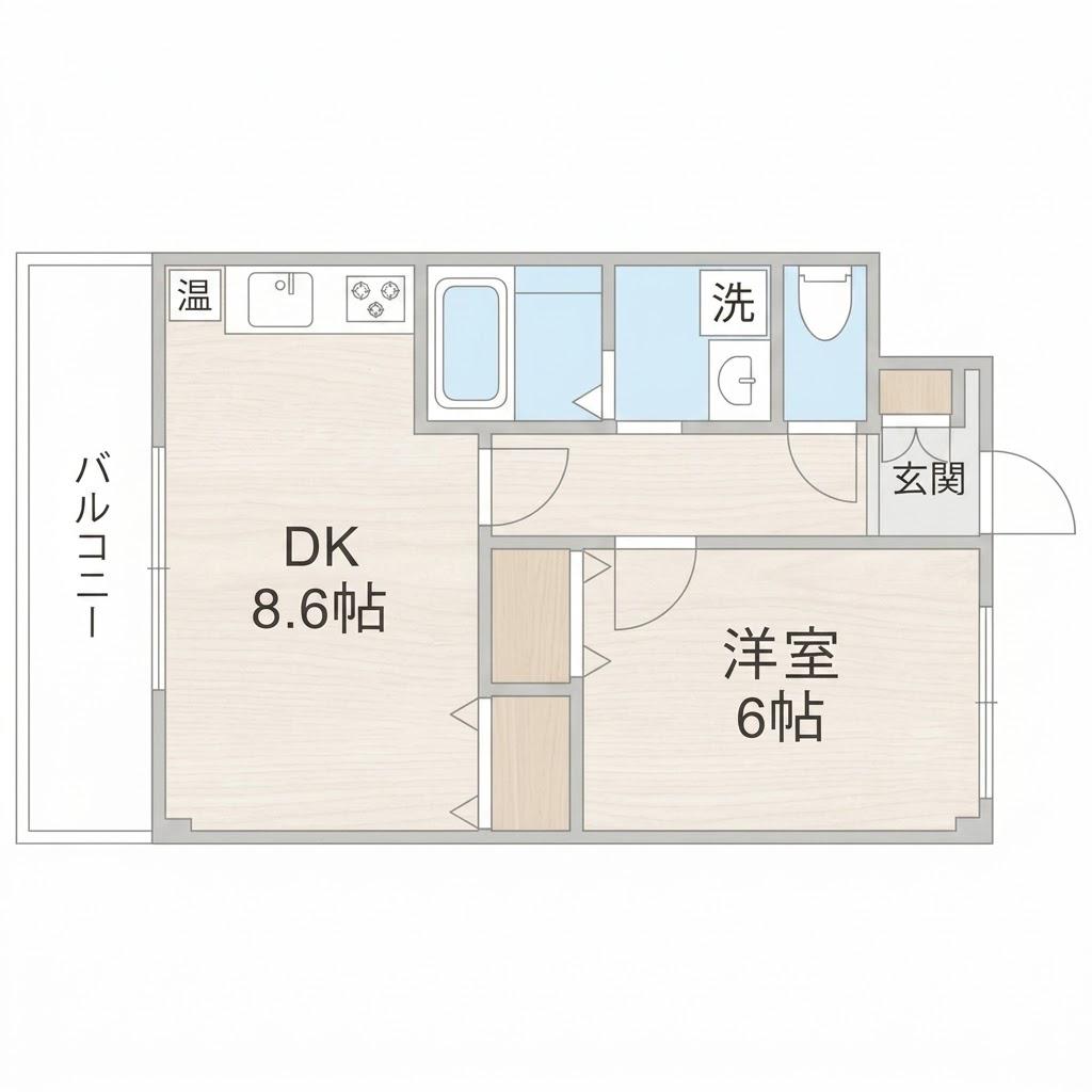 グレースフルレジデンス阿倍野(1LDK/3階)の間取り写真