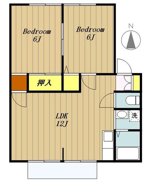 リバーサイドイトウⅡ(2LDK/1階)の間取り写真