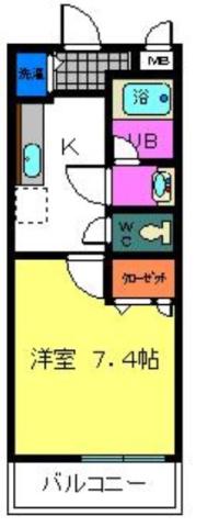 フジパレス水池(1K/2階)の間取り写真