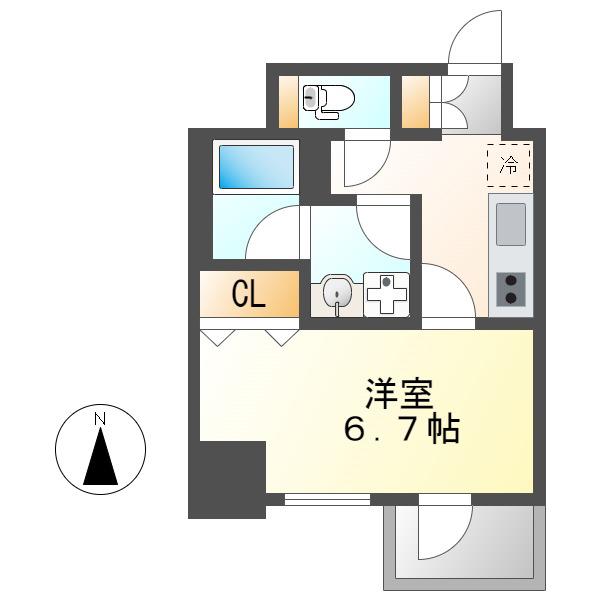 ディアレイシャス丸の内(1K/9階)の間取り写真
