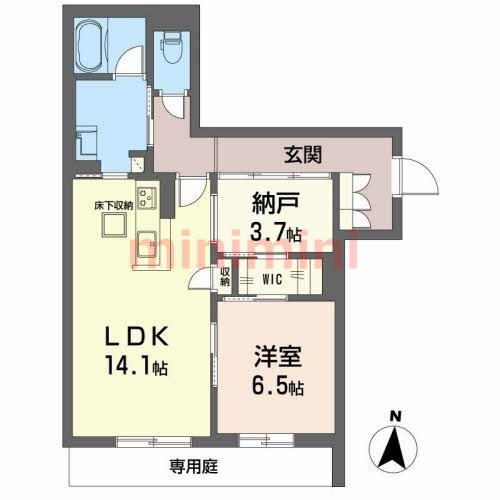 AVANCE(1SLDK/1階)の間取り写真