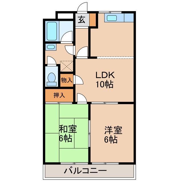 ヴィーブル(2LDK/2階)の間取り写真