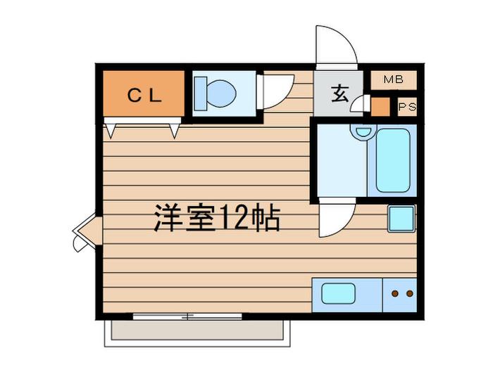 サンハイム(ワンルーム/1階)の間取り写真