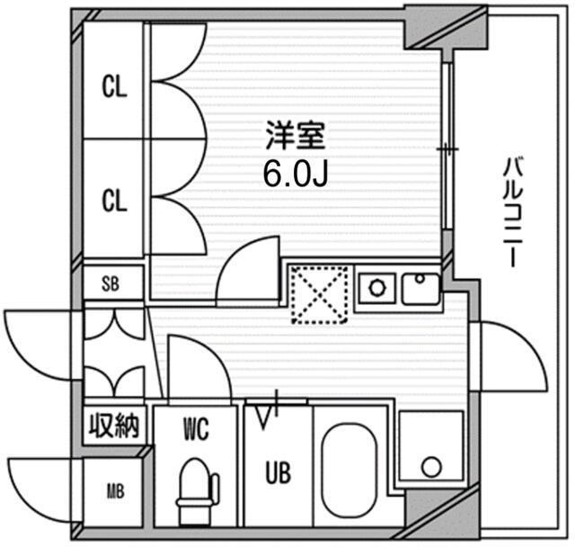 スペーシア高円寺I(1K/6階)の間取り写真