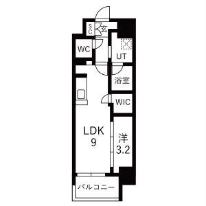 メイクスアート名駅ウエスト(1LDK/10階)の間取り写真
