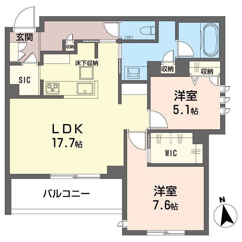 オスタリーハウス(2LDK/1階)の間取り写真