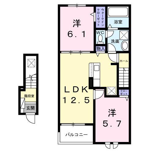 リンナラ(2LDK/2階)の間取り写真