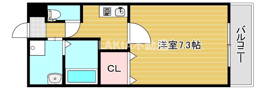 ヴィライイダII(1K/5階)の間取り写真