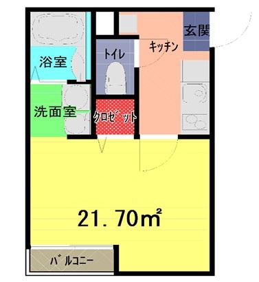 ライフステージ上尾(1K/2階)の間取り写真