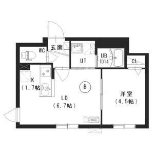 リエート平岸(1LDK/4階)の間取り写真