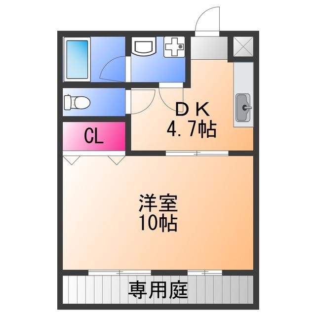 ポポラート 泉(1DK/1階)の間取り写真
