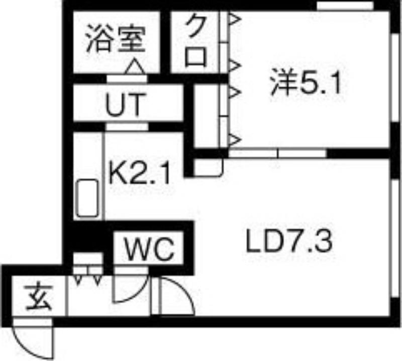リヴェール元町(1LDK/3階)の間取り写真