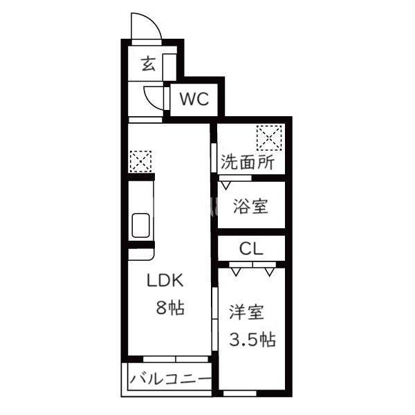 グランクラス3(1LDK/1階)の間取り写真