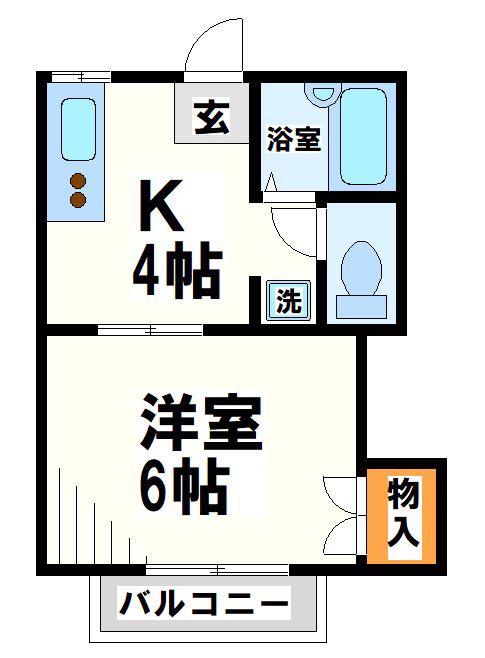 コーポ相沢B棟(1K/2階)の間取り写真