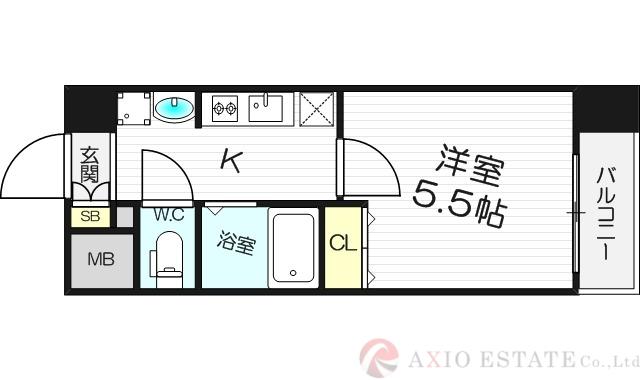 エスリード新大阪サウス(1K/5階)の間取り写真