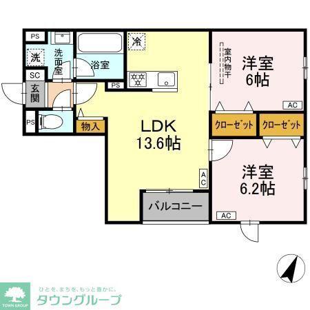 MOCRAFT南小岩(2LDK/3階)の間取り写真