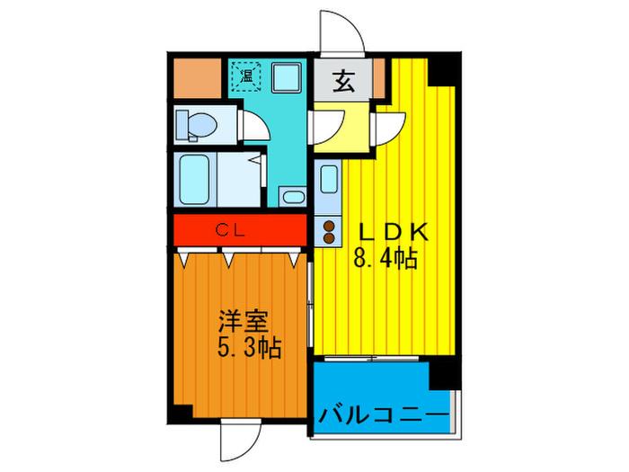 ヴィヴァーチェII番館(1LDK/4階)の間取り写真