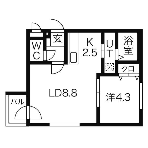 ベルチェドマーニ (1LDK/2階)の間取り写真