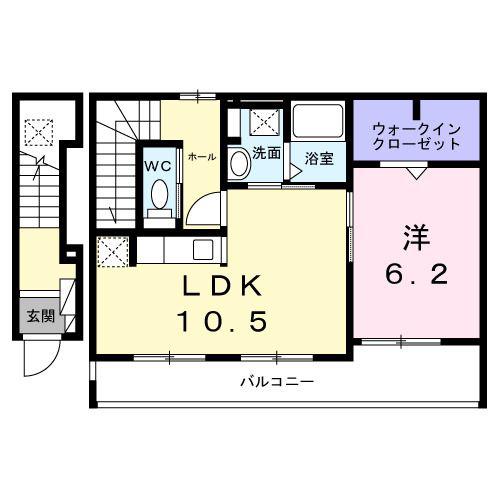 ラ ルミエール メゾンVIII(1LDK/2階)の間取り写真