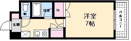ジュネス山城(1K/5階)の間取り写真