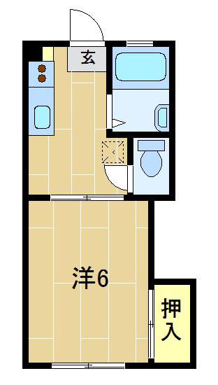 サンターナ(1K/1階)の間取り写真