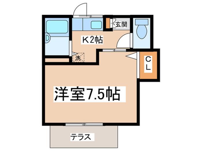 ディアス石橋(1K/1階)の間取り写真
