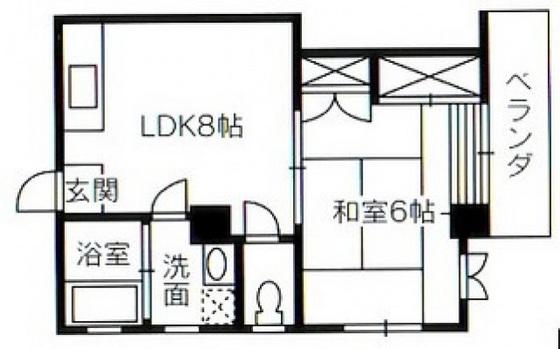 第2田万里ビル(1LDK/3階)の間取り写真