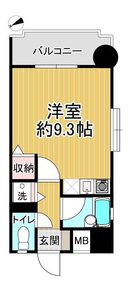 ダイアパレス県庁前(ワンルーム/8階)の間取り写真