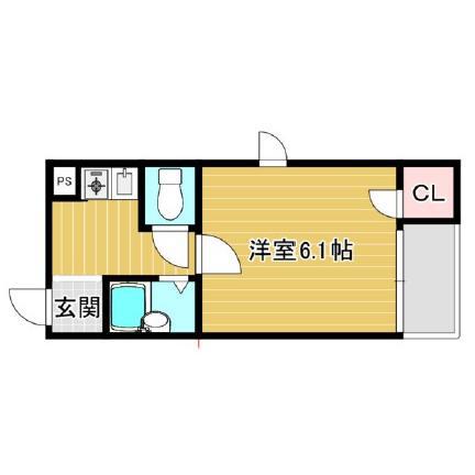 タカノハイム天神橋(1K/2階)の間取り写真