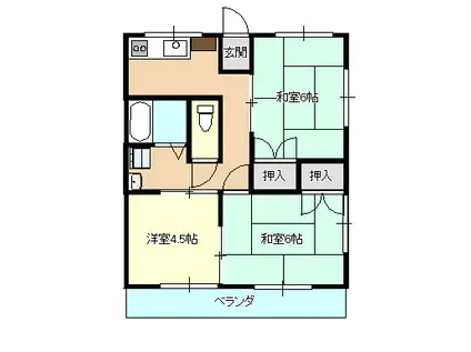 リブ21(3K/2階)の間取り写真