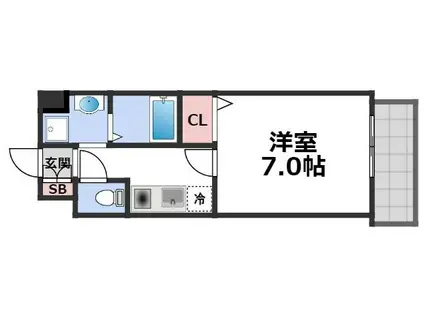 M´プラザ今里弐番館(1K/8階)の間取り写真