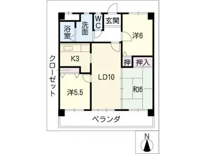 CASAキサラギ(3LDK/2階)の間取り写真