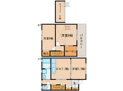 シャンテ(3DK/1階)の間取り写真