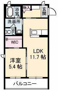 GRANTAGE 下関(1LDK/1階)の間取り写真