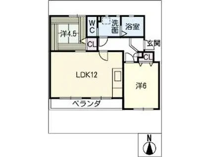 なるみグリーンコーポ(2LDK/3階)の間取り写真