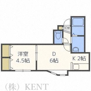 LEE SPACE 発寒3条(1LDK/3階)の間取り写真