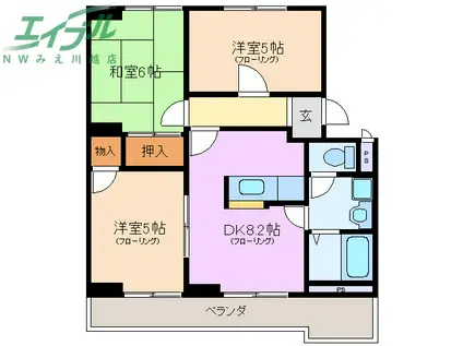 コーポタウン城乃内(3DK/2階)の間取り写真