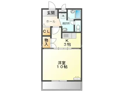 エクシード松山(1K/1階)の間取り写真