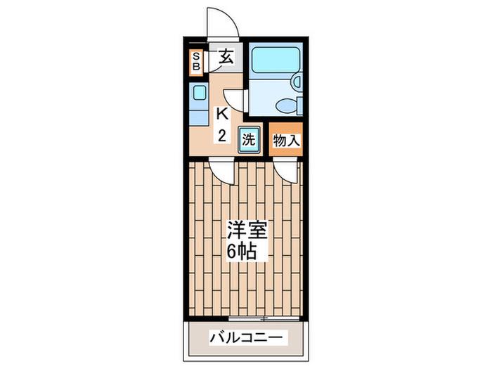 ベルメゾン(1K/3階)の間取り写真