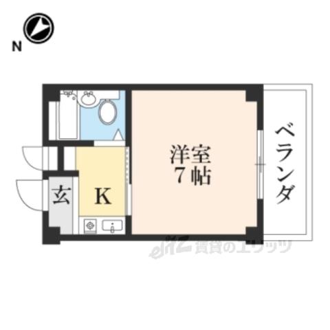 レーク山一(1K/3階)の間取り写真
