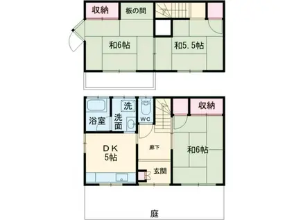 田口テラス(3DK/1階)の間取り写真