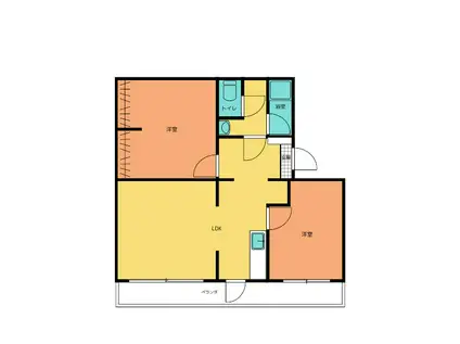 コーポいづの(2LDK/1階)の間取り写真