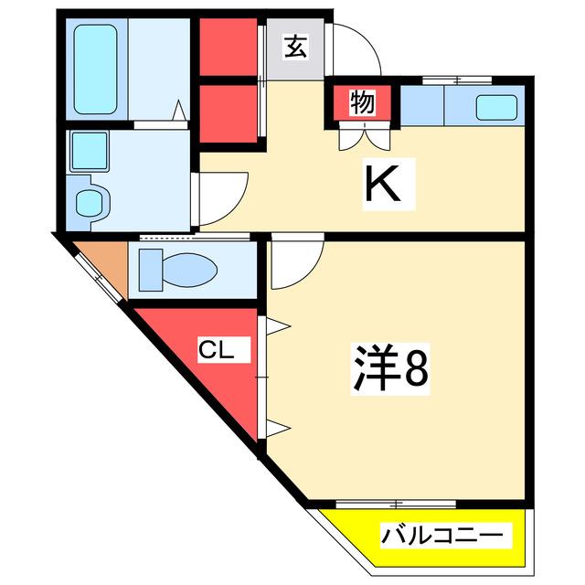 ロイヤルコート浜松町(1K/1階)の間取り写真