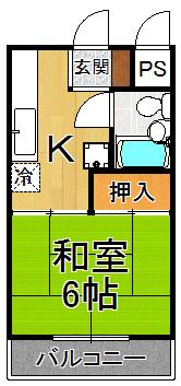 3Mドリームハイツ(1K/3階)の間取り写真