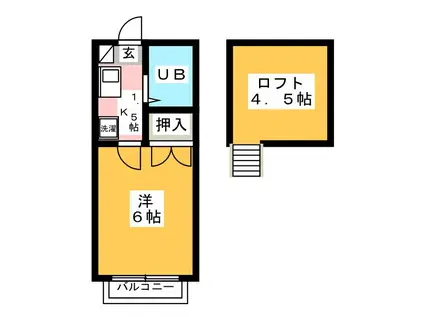 シューフルール スターライト(1K/2階)の間取り写真
