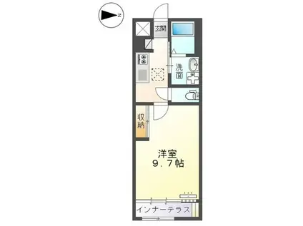 ガーデン(1K/1階)の間取り写真